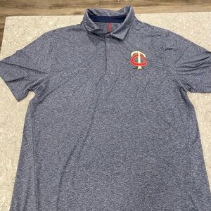 Minnesota Twins MLB Genuine Merchandise Heathered Blue Polo Shirt with snaps-XL
